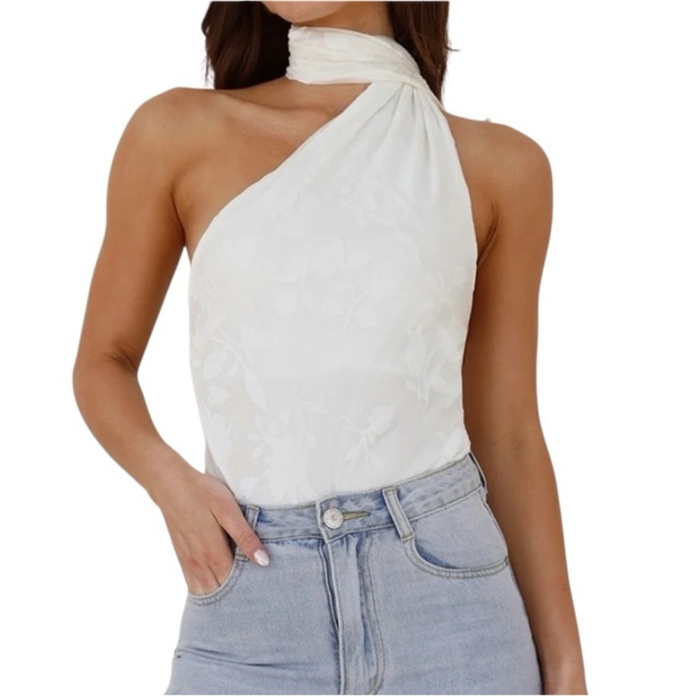 Hello Molly Floral Bodysuit Cream